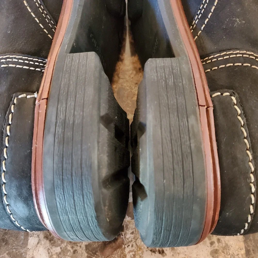 Cole Haan Bryce Leather Lace Up Boot Black Sz 8.5M (runs big?) Preppy Chukka men